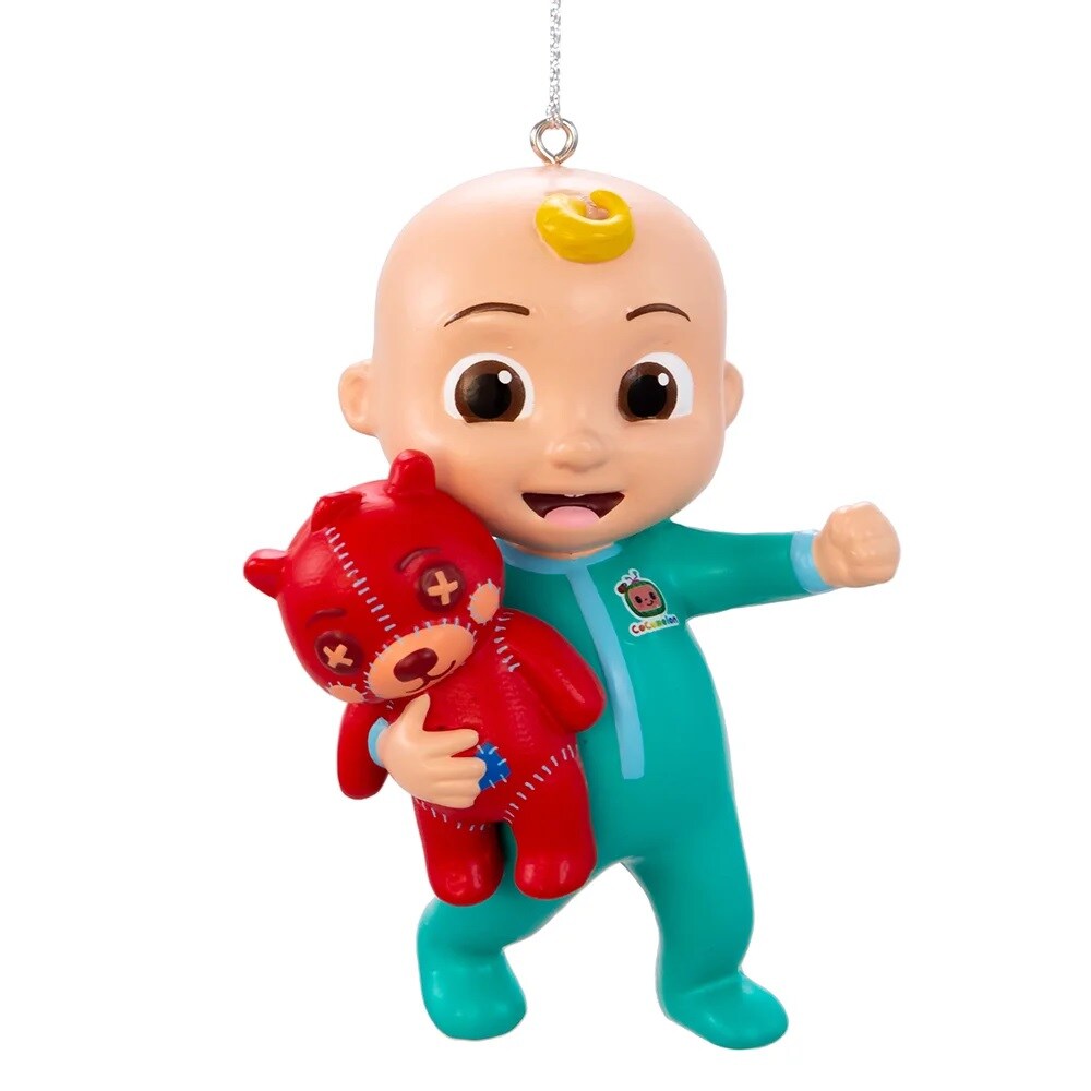 KSA Pack of 24 Cocomelon Blow Mold JJ with Teddy Bear Christmas Ornaments 3.5"