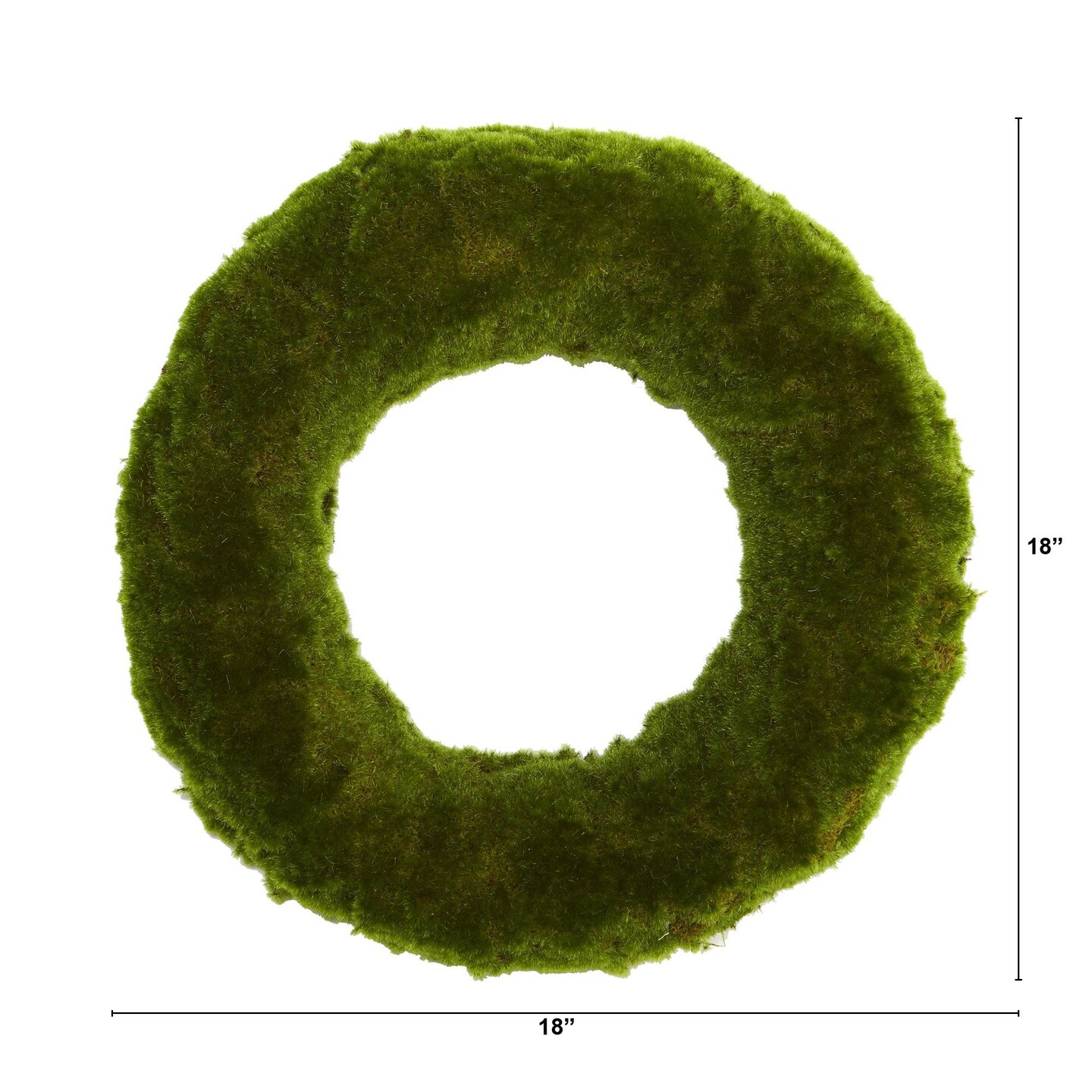 18&#x201D; Moss Artificial Green Wreath Faux Greenery Wall Door Decor