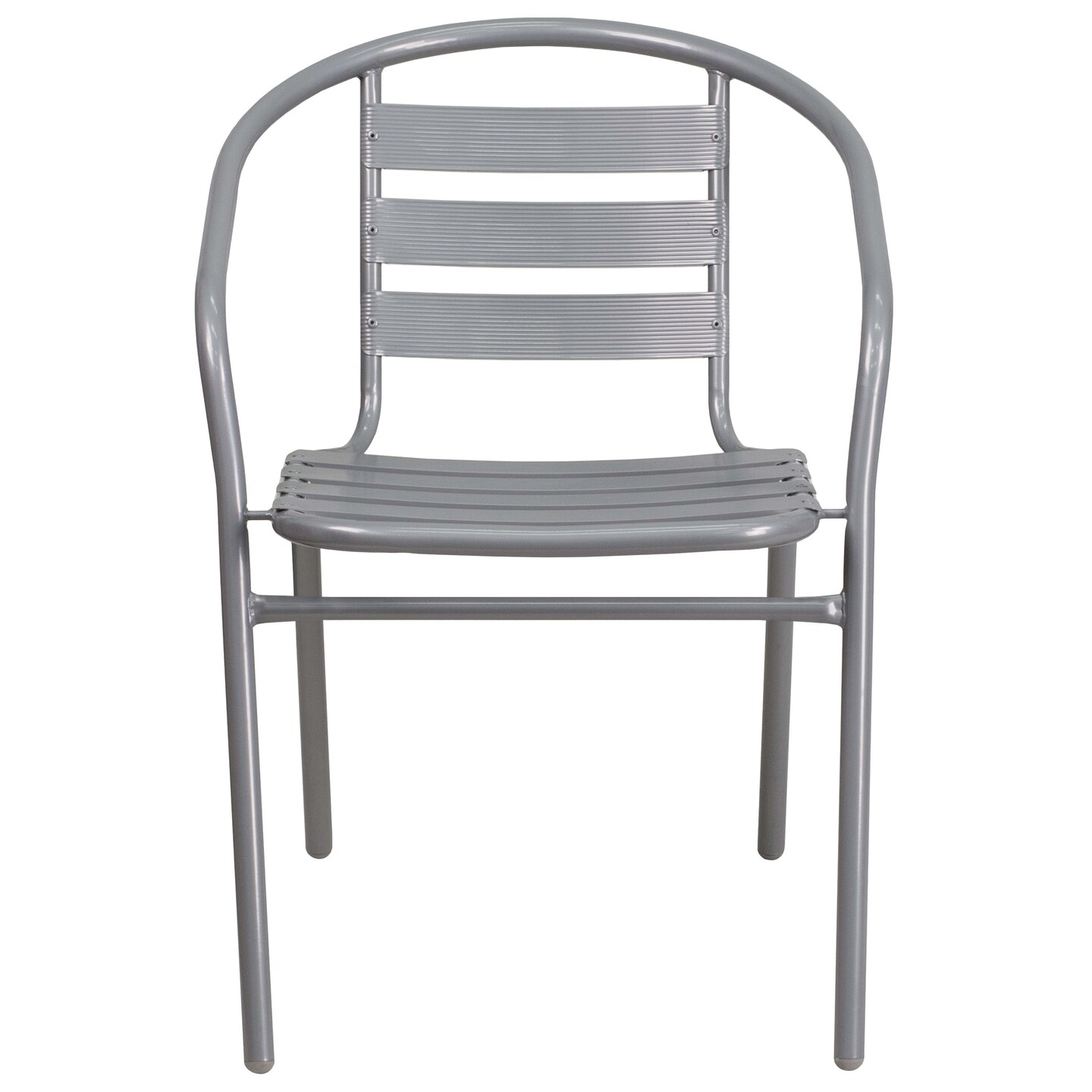 Emma and Oliver Metal Restaurant Dining Stack Chair with Aluminum Slats