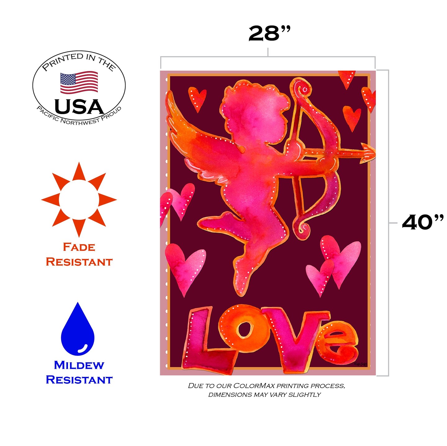 Cupid&#x27;s Arrow Decorative Valentine Flag