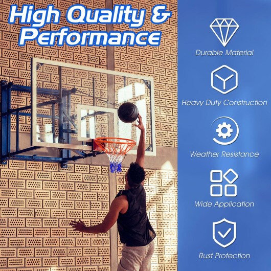 Wall Door Mounted Basketball Rim and Net