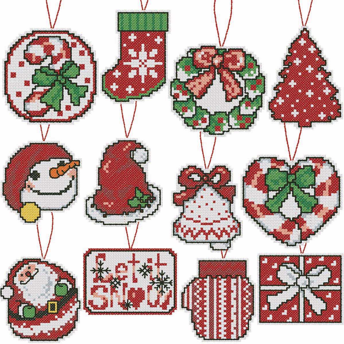 Herrschners Christmas Delight Ornaments Counted Cross-Stitch Kit