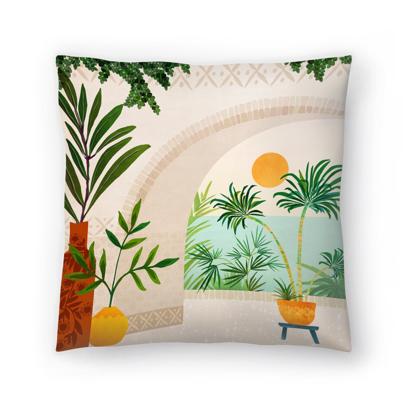 Baja Seaside Landscape Throw Pillow Americanflat Decorative Pillow