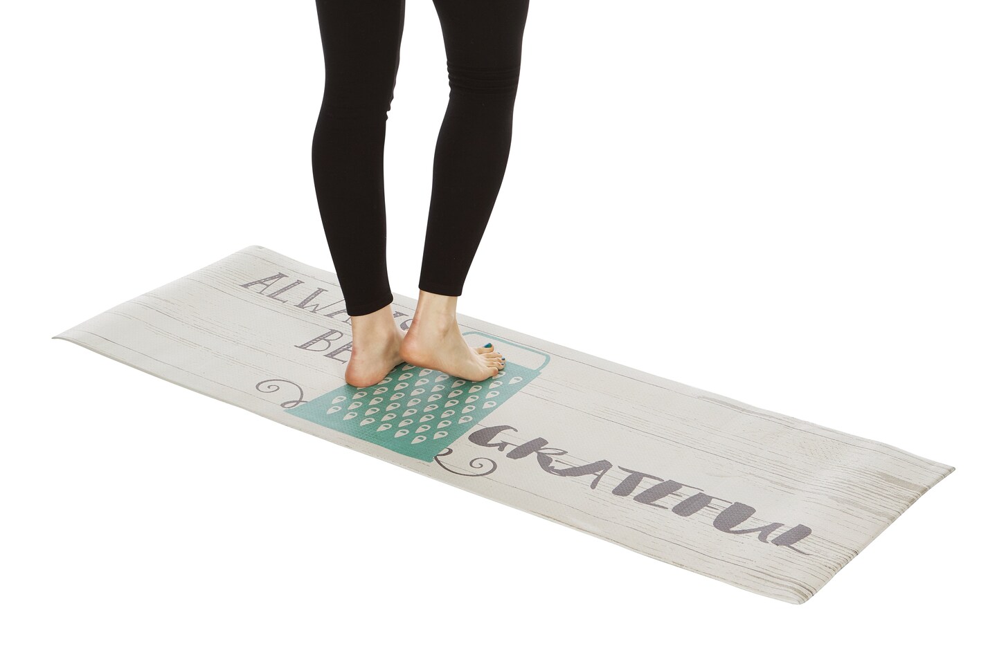 20"x55" Oversized Cushioned Anti-Fatigue Kitchen Runner Mat (Always Be Grateful)