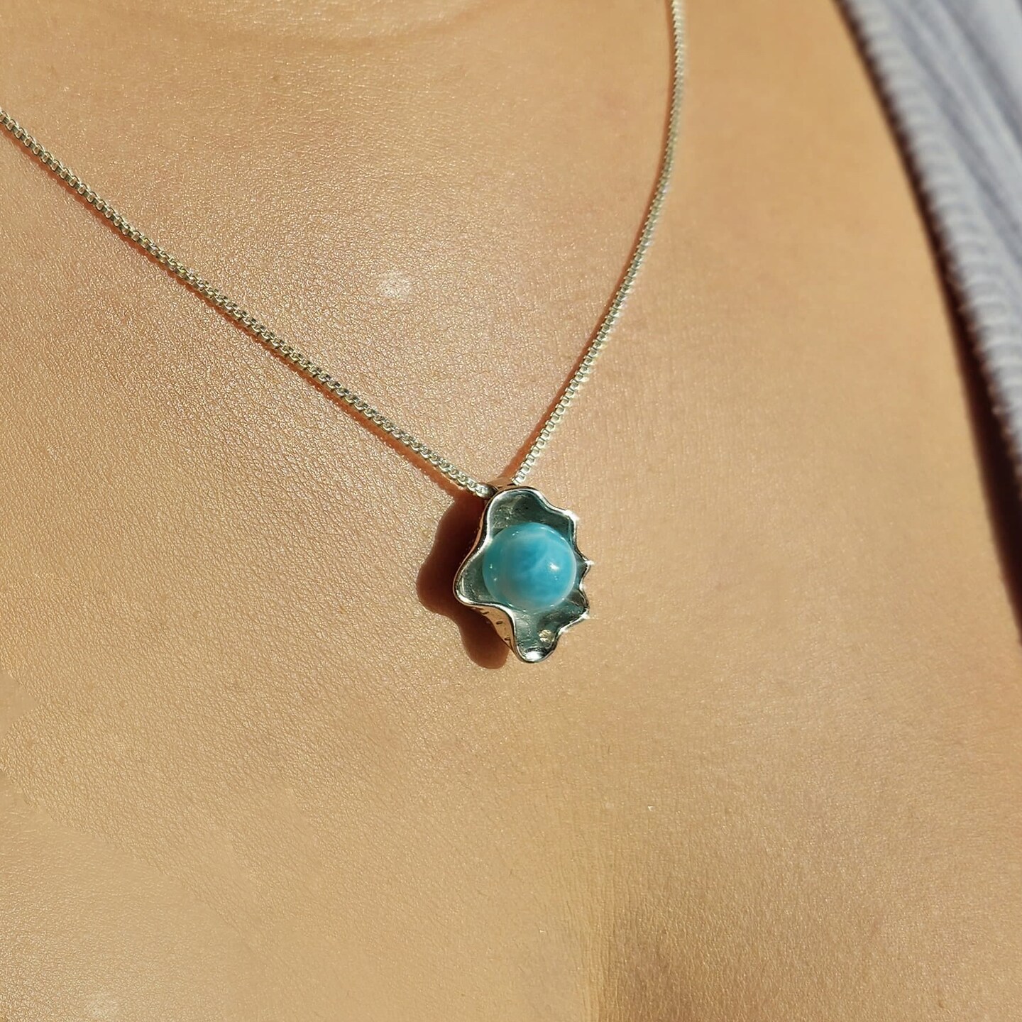 Natural Larimar Gemstone Pendant, Larimar Stone sold Necklace, .925 Sterling Silver Handmade Larimar Jewelry Larimar Pendant Necklace