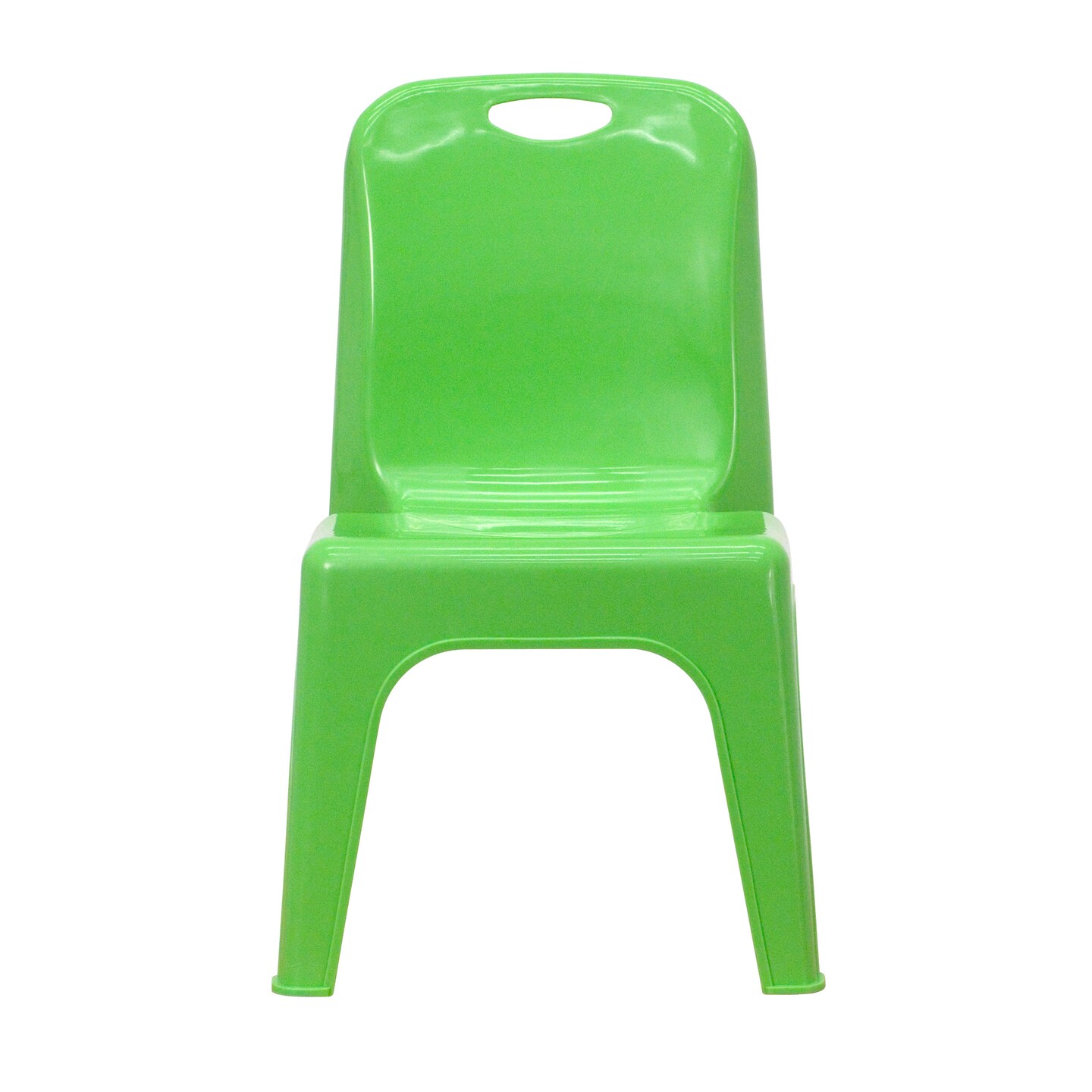 Emma and Oliver 4 Pack Plastic Stack School Chair with Carrying Handle and 11&#x22; Seat Height