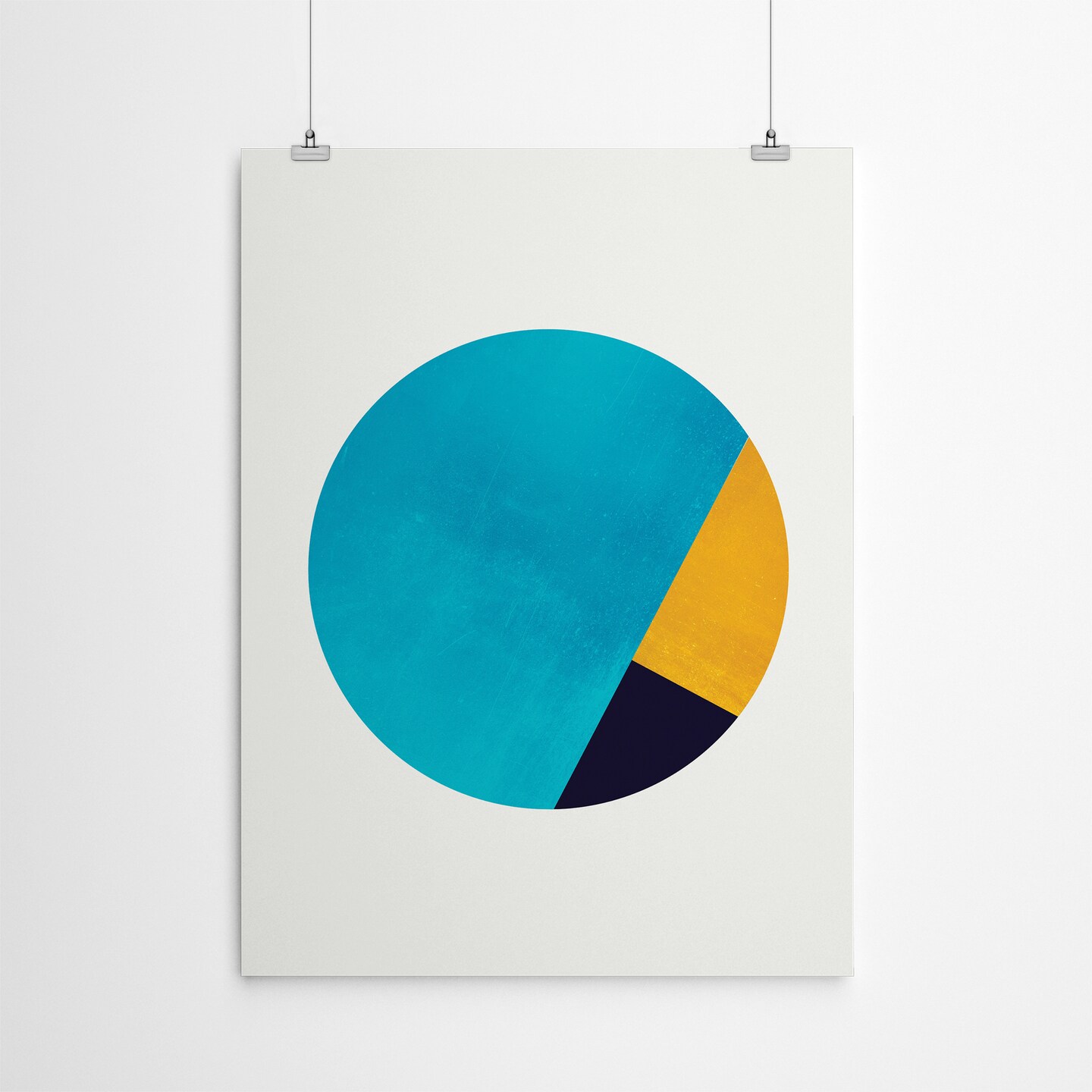 Turquoise And Gold Moon by Digital Keke  Poster Art Print - Americanflat