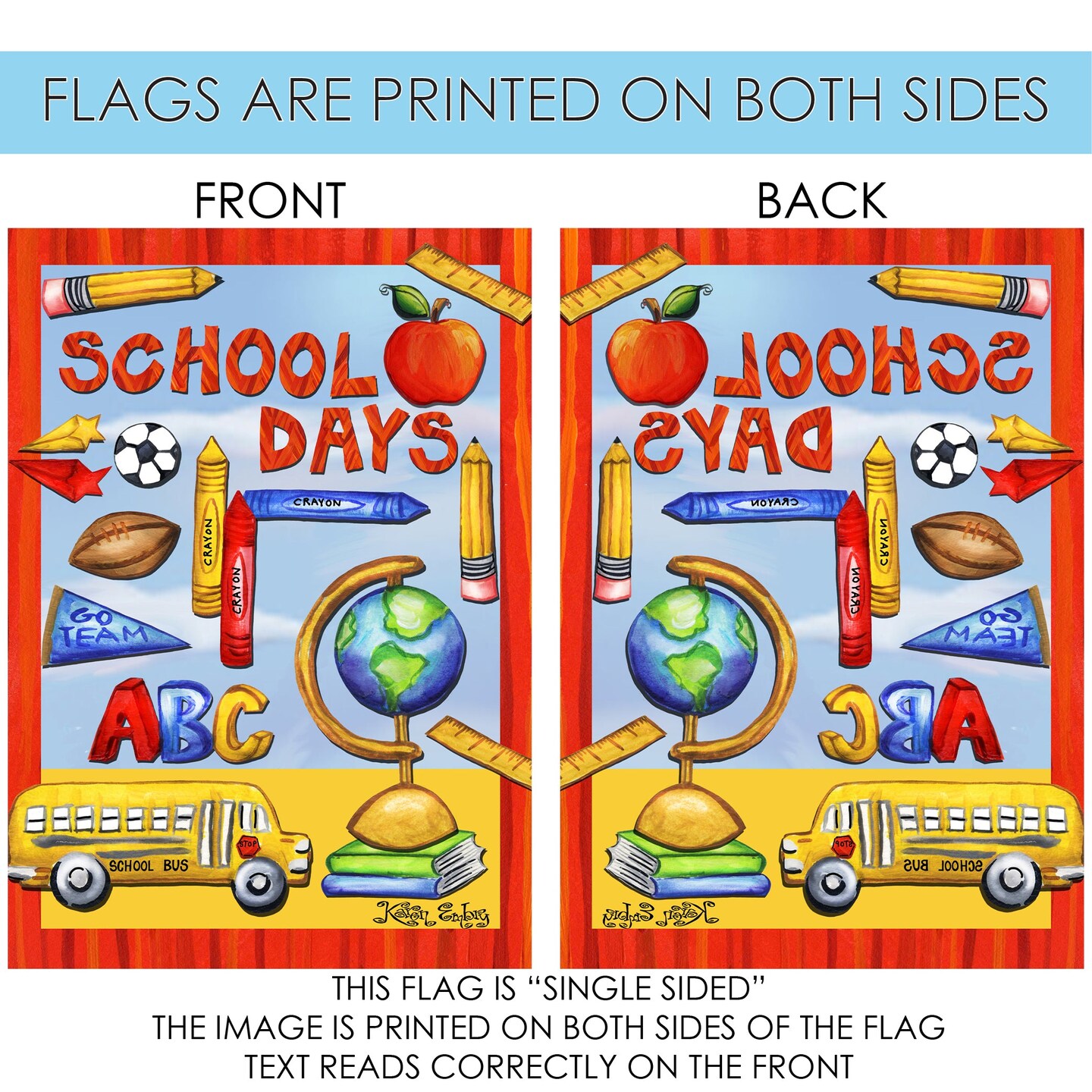 Classroom Collage Decorative Classroom Flag