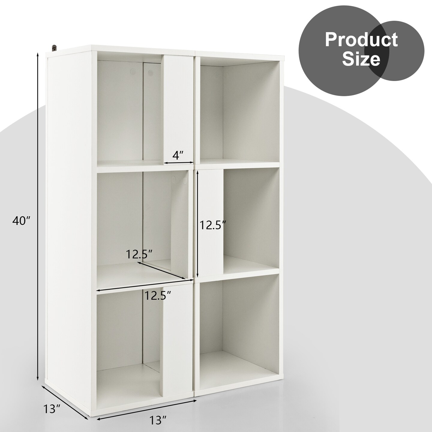 Engineered Wood 3-Tier Cube Bookshelves, Anti-Tip Safe