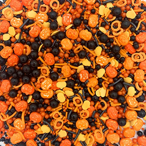 Halloween Sprinkles I 3.5 oz I Orange And Black Sprinkles I Pumpkin Sprinkles I Cake Cupcake Toppers Cookie Dessert Sprinkles Decorations