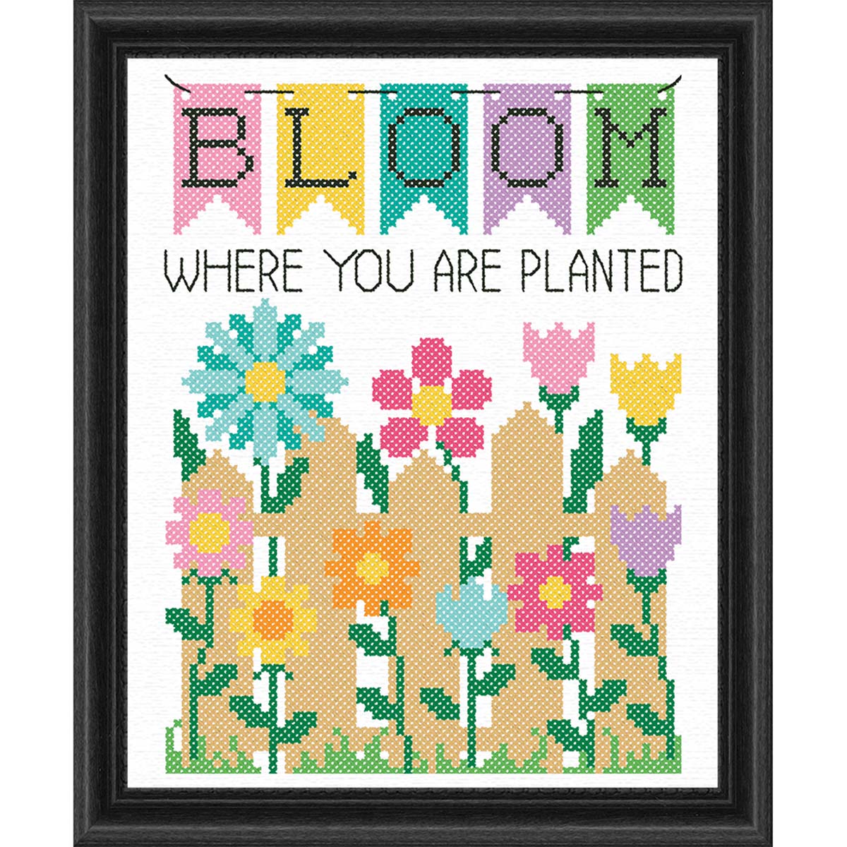 Herrschners  Bloom Where You&#x27;re Planted Stamped Cross-Stitch Kit