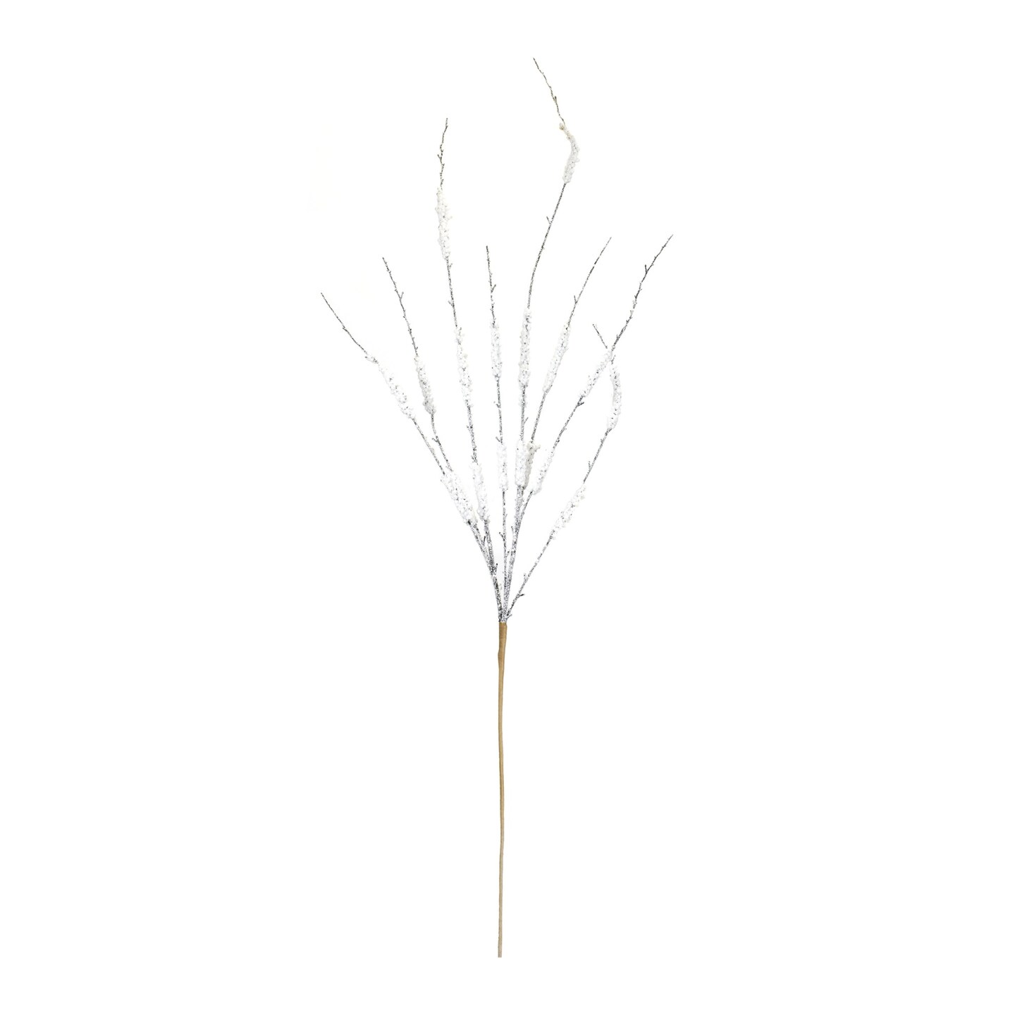 Melrose Set of 12 White Flocked Tinsel Christmas Branches 42.75&#x22;