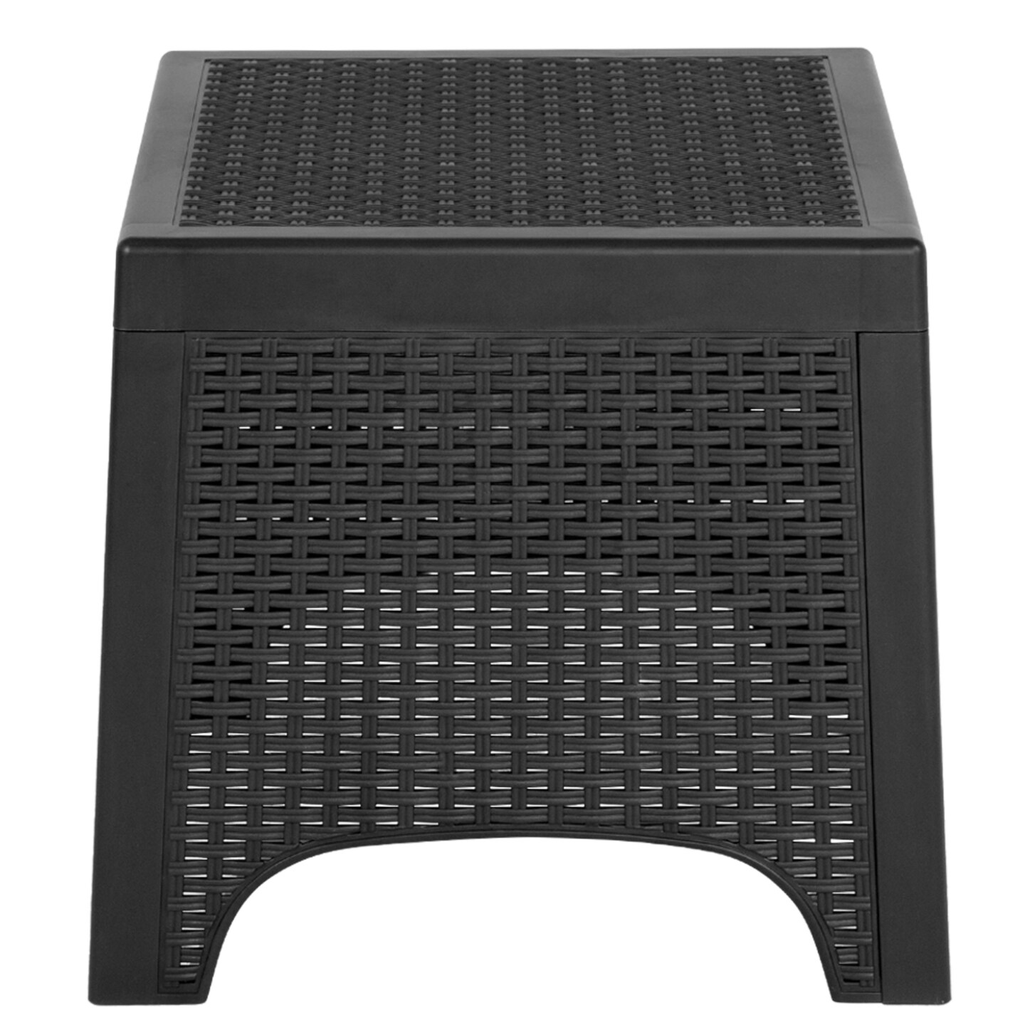 Merrick Lane Lanai Outdoor Furniture 3 Item Set Faux Rattan Resin Wicker Lounge Chairs And Side Table - Patio Furniture