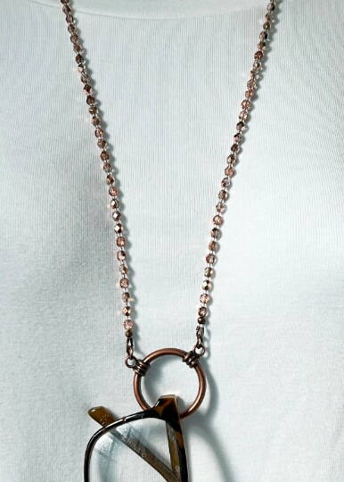 Copper Beaded Eyeglass Necklace Reading Glasses Chain Sunglasses