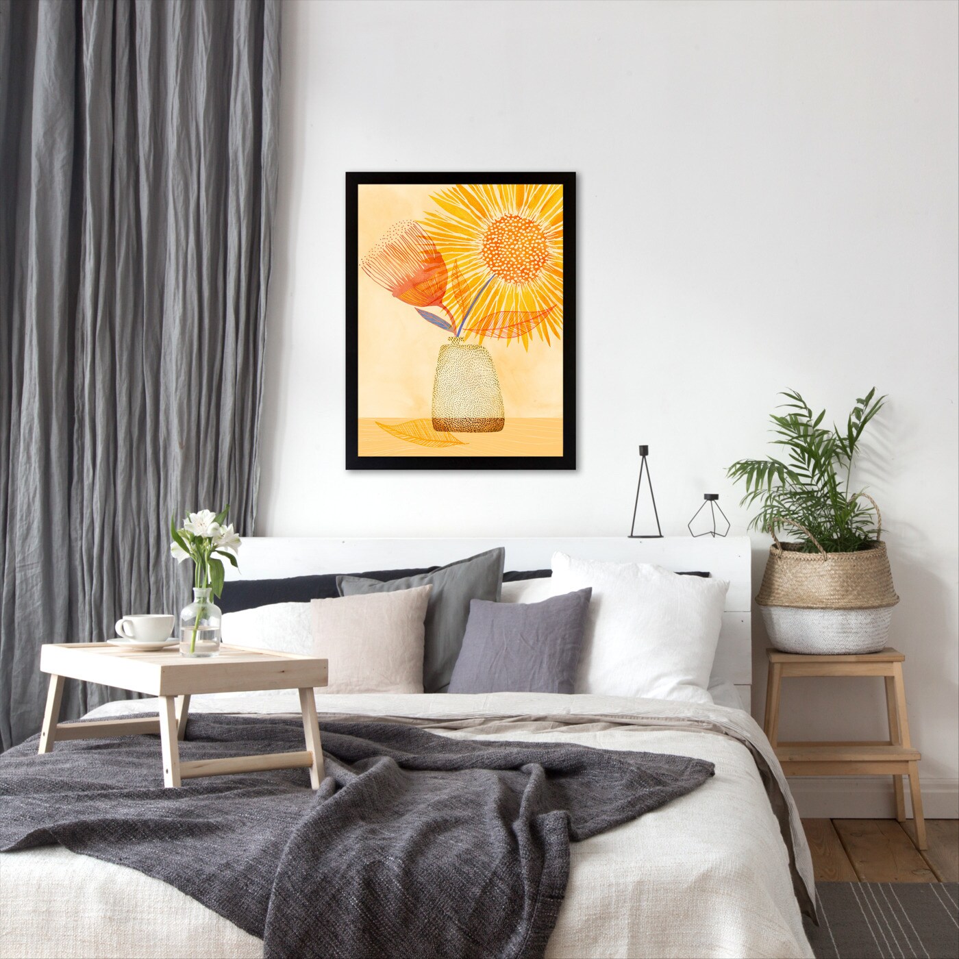 Tuesday Afternoon Sunflowers by Modern Tropical Frame  - Americanflat