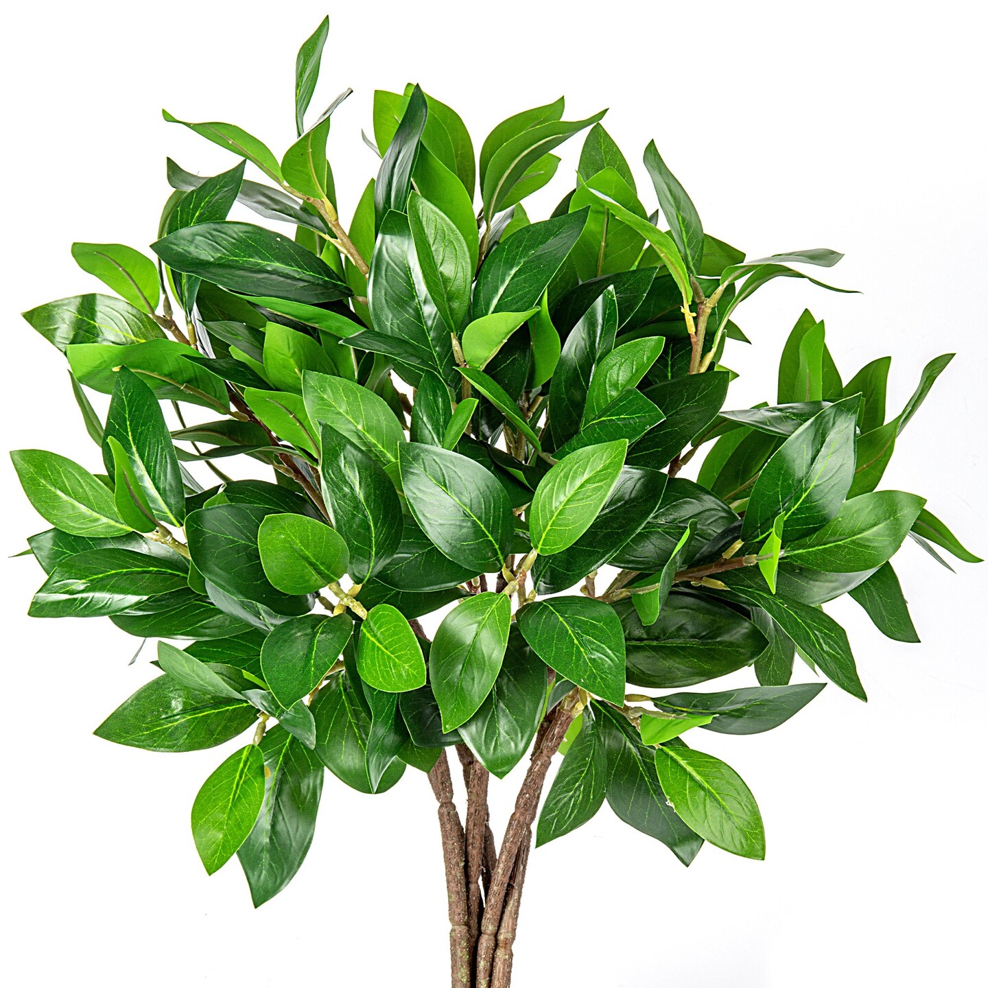 Greenery Branches Artificial Tree Stems 21” Long Faux Plants Green Leaves, 6pcs