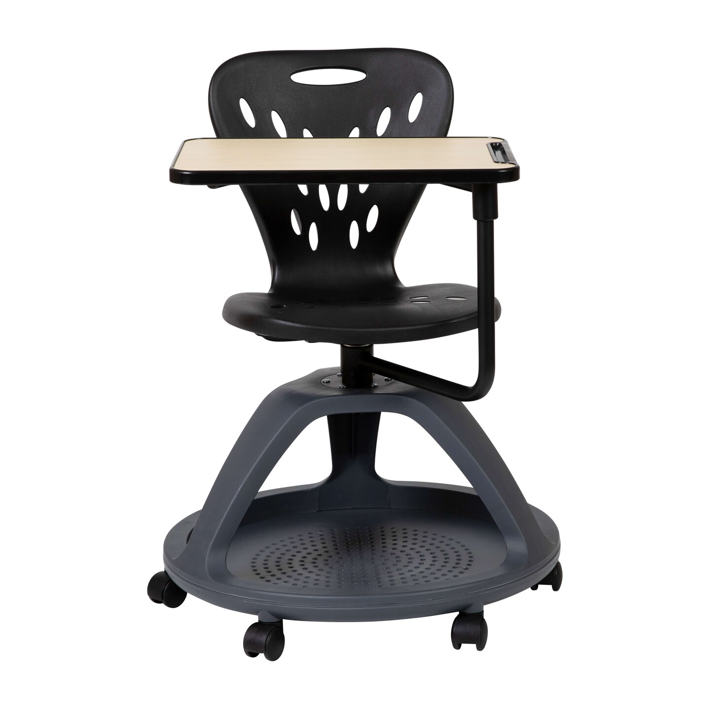 Emma and Oliver Mobile Desk Chair - 360&#xB0; Tablet Rotation and Storage Cubby