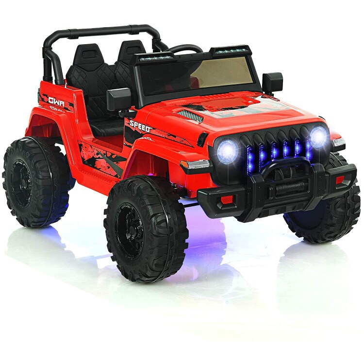 12V Kids Ride-on Jeep Car with 2.4 G Remote Control and LED Light Effects