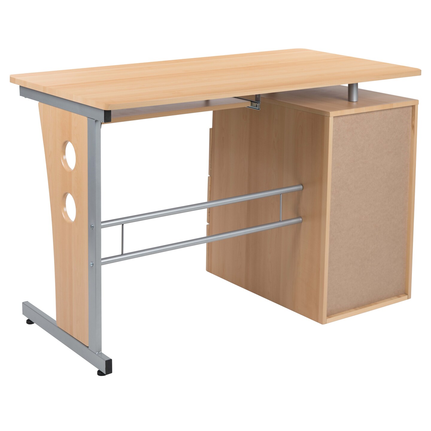 Emma and Oliver Desk with Three Drawer Single Pedestal and Pull-Out Keyboard Tray