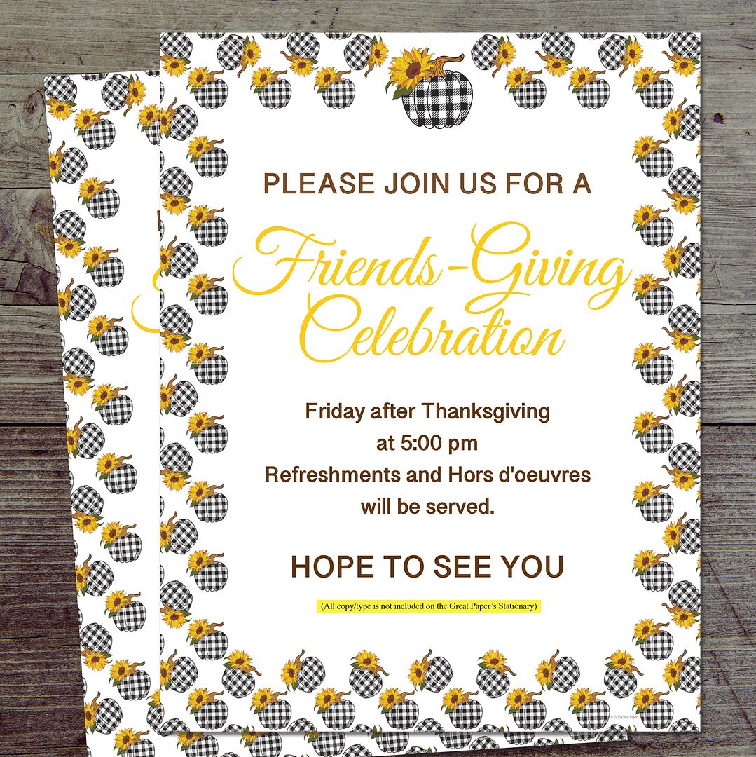 Great Papers! Sunny Plaid Pumpkin Letterhead, for Invitations, Announcements and Personal Messages, Printer Friendly 8.5" x 11", 50 Pack (2023033)