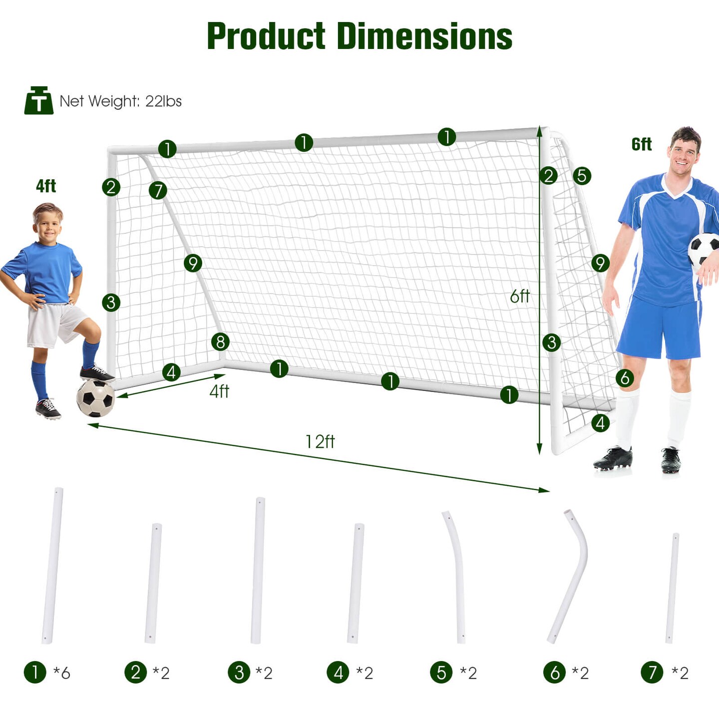 Soccer Goal with Strong PVC Frame and High-Strength Netting