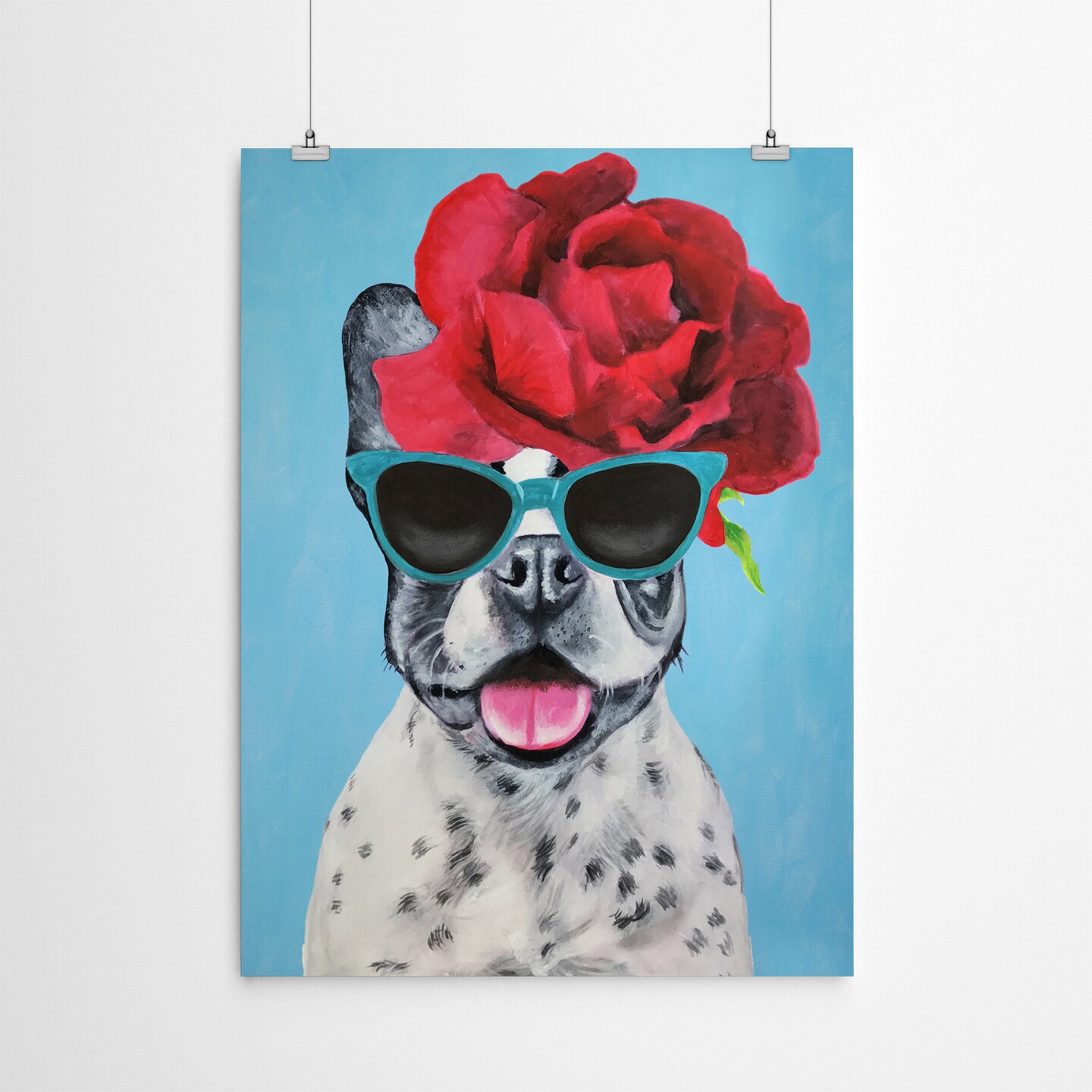 Bulldog Flower Power by Coco De Paris  Poster Art Print - Americanflat