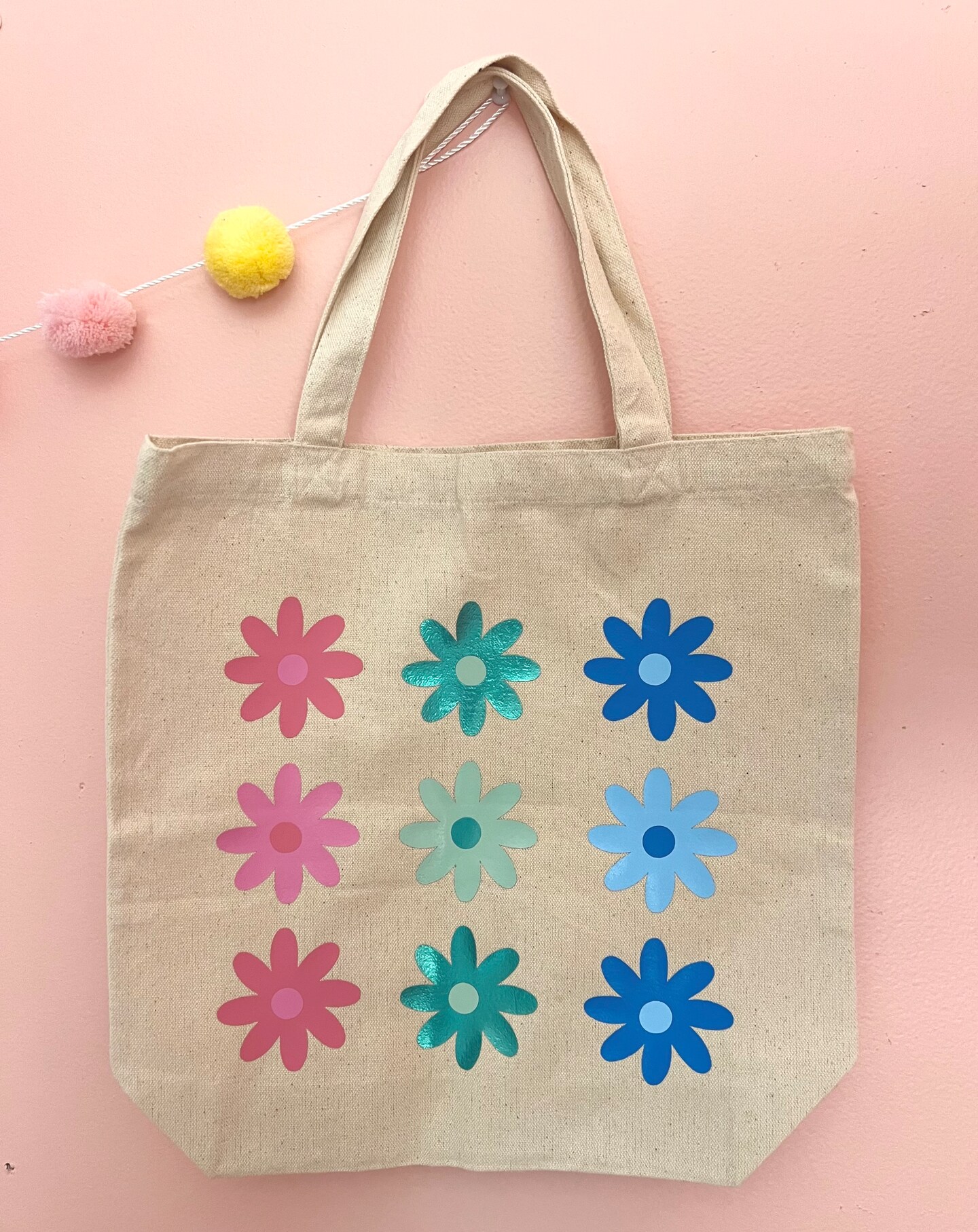 Daisy Canvas Tote Bag Floral Canvas Bag Flower Tote Bag Canvas Tote Daisy Flower Cute Tote Bag Market Bag Reusable Bag MakerPlace by Michaels