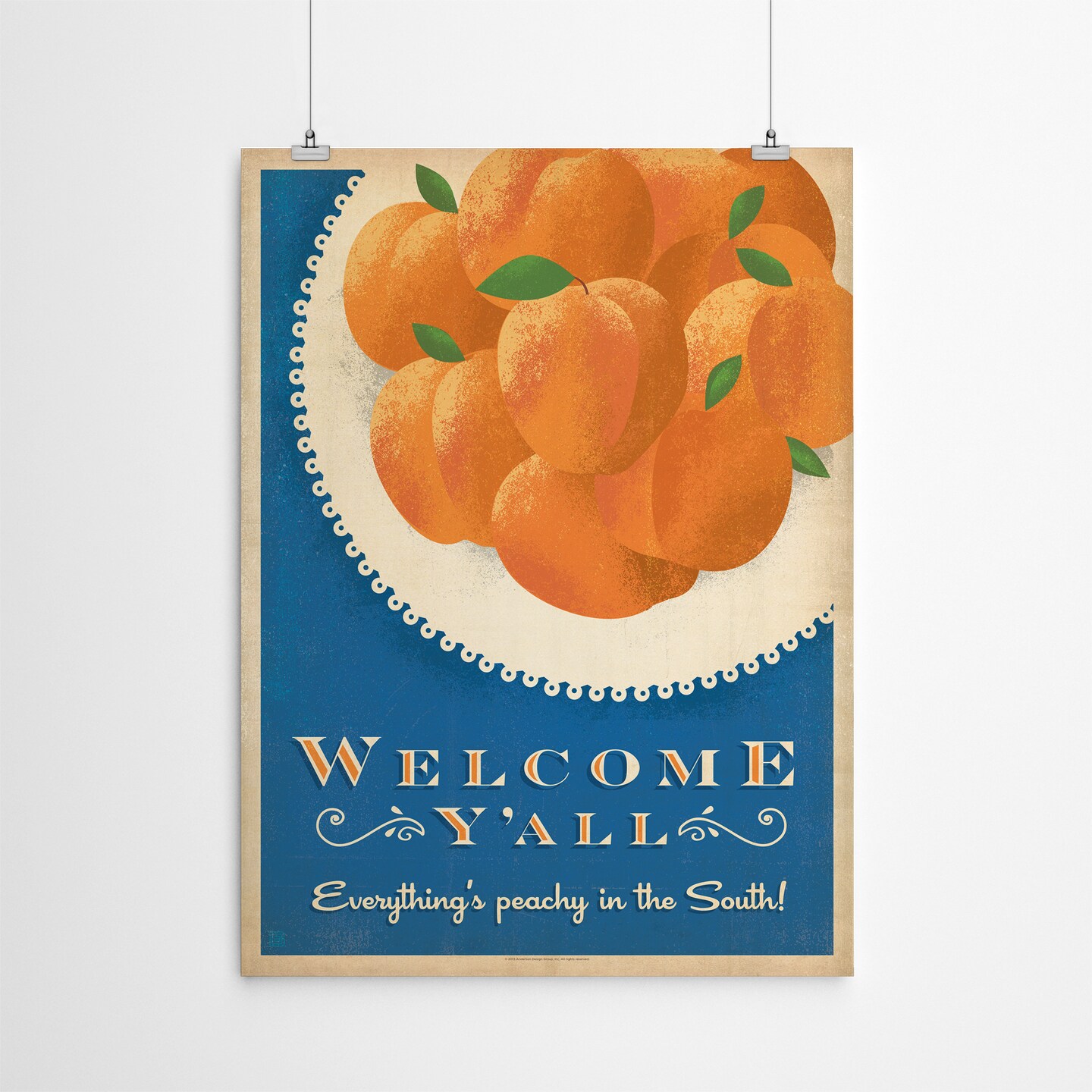 Welcome Yall Peaches by Anderson Design Group  Poster Art Print - Americanflat