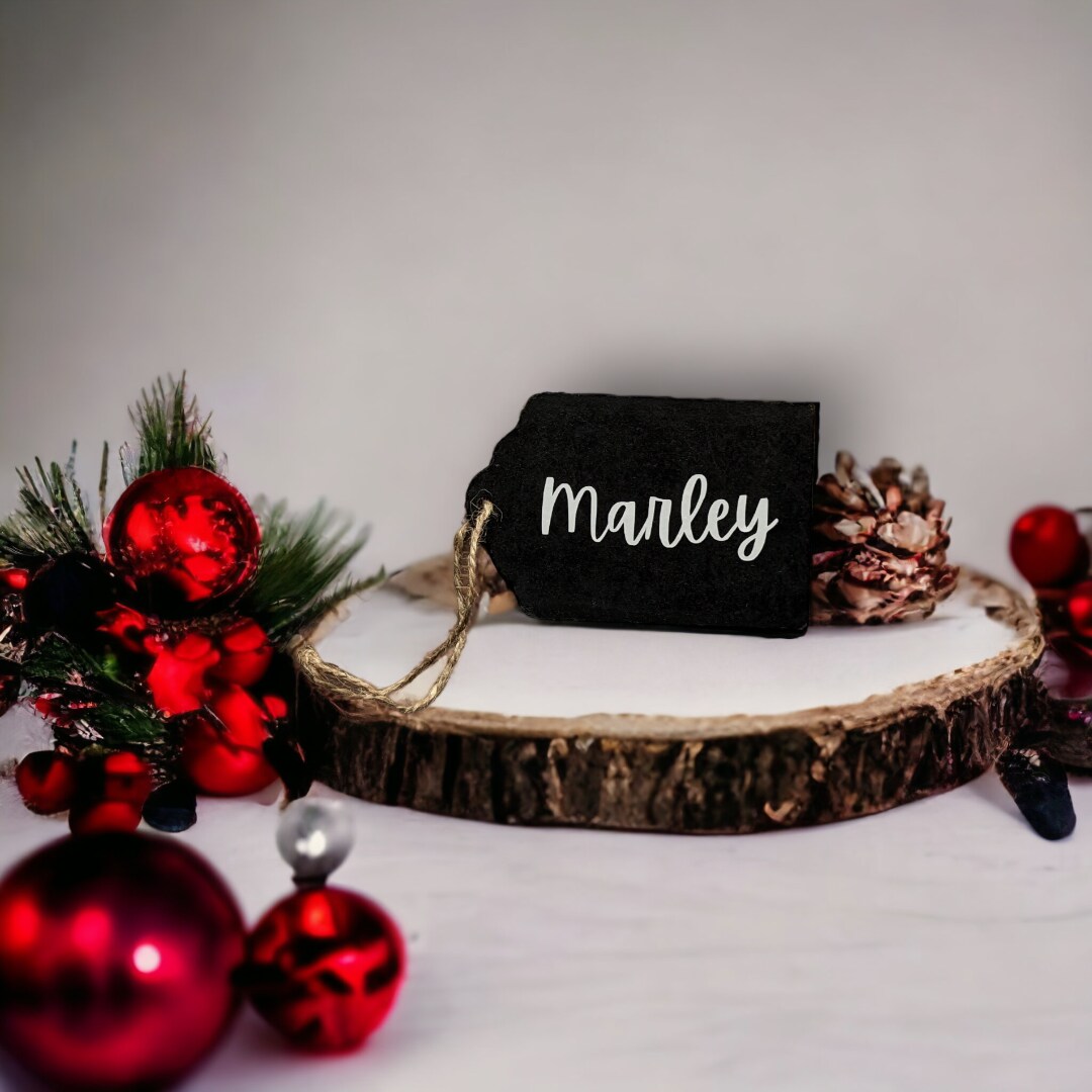 Personalized Reusable Chalkboard Gift Tags Custom Wood Tags with Names ...