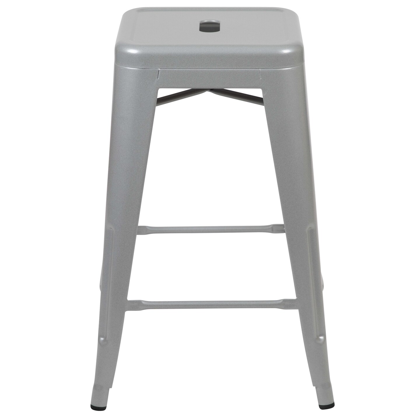 Emma and Oliver 4 Pack 24" High Metal Indoor Counter Bar Stool - Stackable Stool