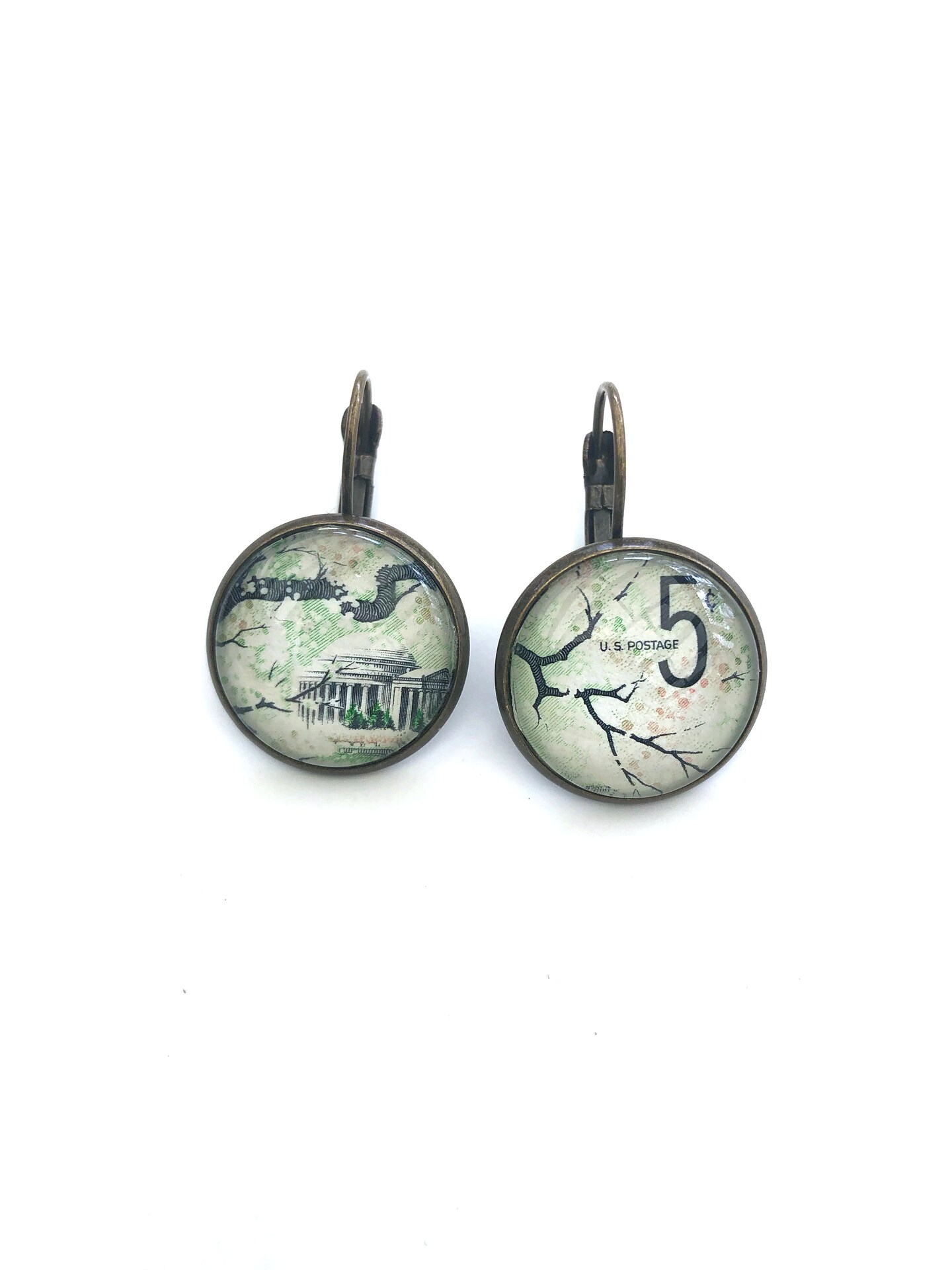 1966 United States Stamp - "Plant for a More Beautiful America" Cherry Blossom - Postage Stamp Earrings product 4