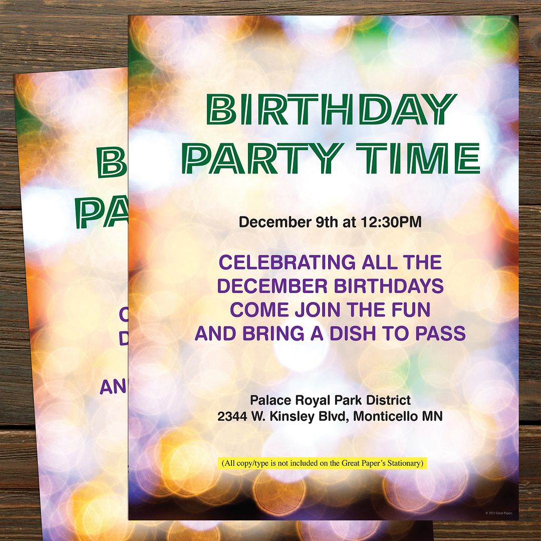 Great Papers! Party Lights Holiday Letterhead, Invitations and Announcements, Printer Friendly, 8.5&#x22;x11&#x22;, 80 Pack