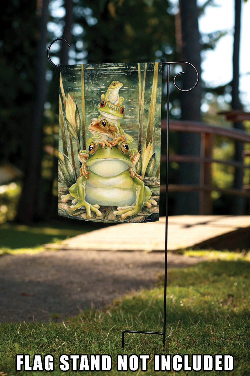 Tower of Frogs Decorative Frog Flag