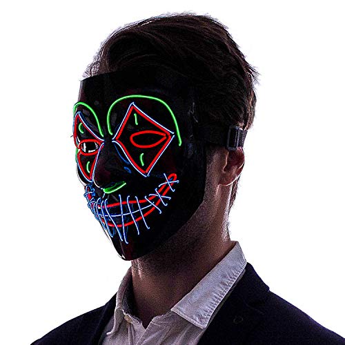 JOYIN Halloween LED Purge Scary Mask Light Up LED Mask Cool Costume Accessories (Clown)