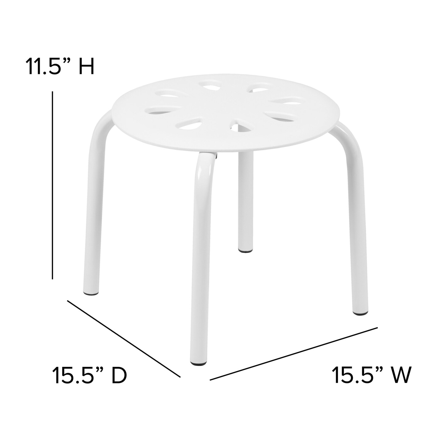 Emma and Oliver Plastic Nesting Stack Stools - Classroom/Home, 11.5"Height (5 Pack)
