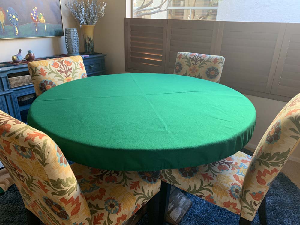 Felt Poker Table cover with elastic edge fits 48" Round tables for