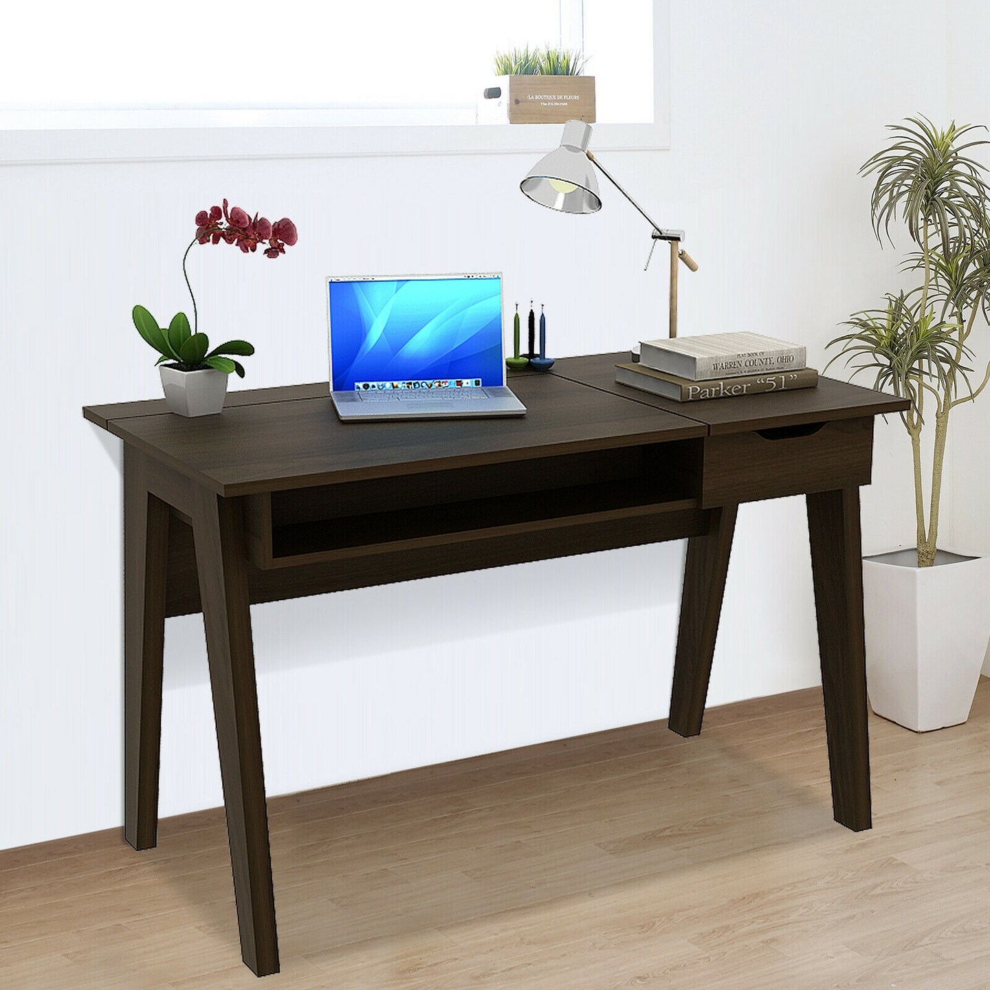 Dressing Table with Flip Mirror and Storage Drawer