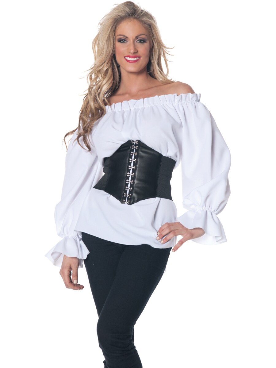Women&#x27;s White Renaissance Long Sleeve Costume Shirt