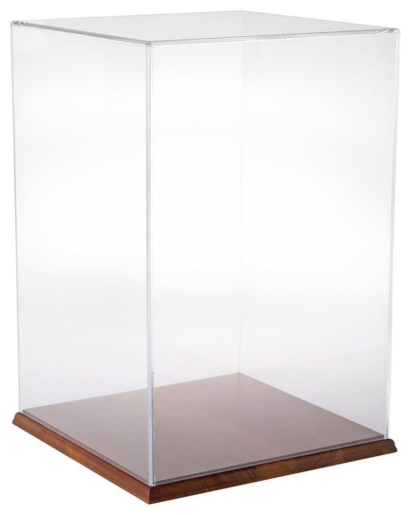 Plymor Clear Acrylic Display Case with Black Base, 12" W x 12" D x 18