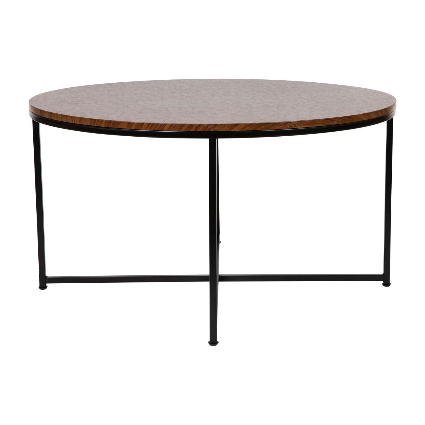 Merrick Lane Fairdale Coffee Table with Round Cross Brace Frame
