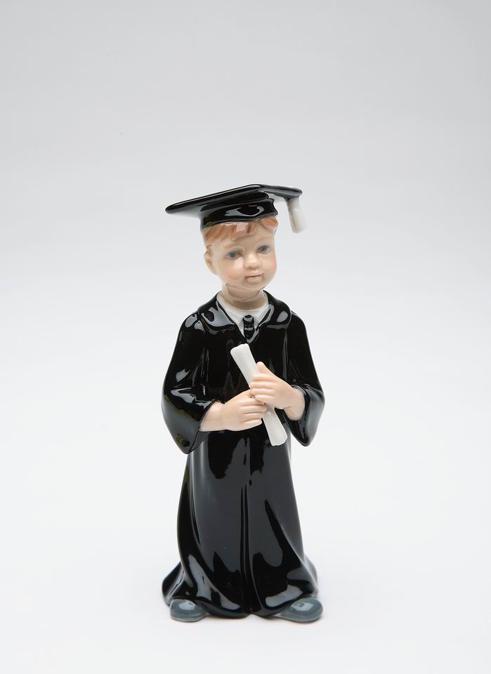 Ceramic Small Size Graduating Boy Figurine, Gift for Him, Gift for Son, Graduation Gift, Proud Parents