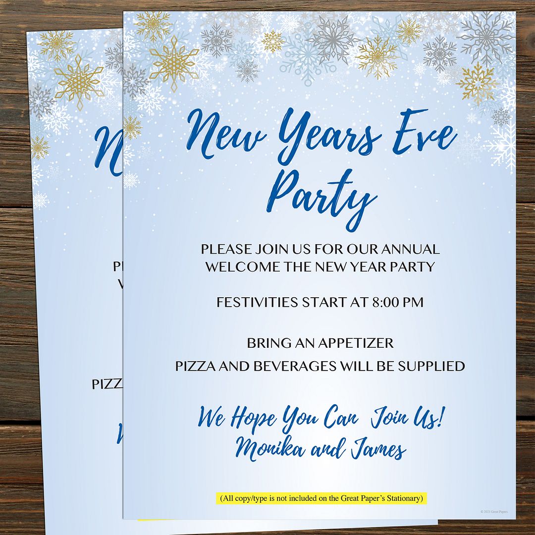 Great Papers! Foil Snowy Day Letterhead, for Invitations, Announcements and Personal Messages, Printer Friendly 8.5" x 11", 25 Pack (2023049)