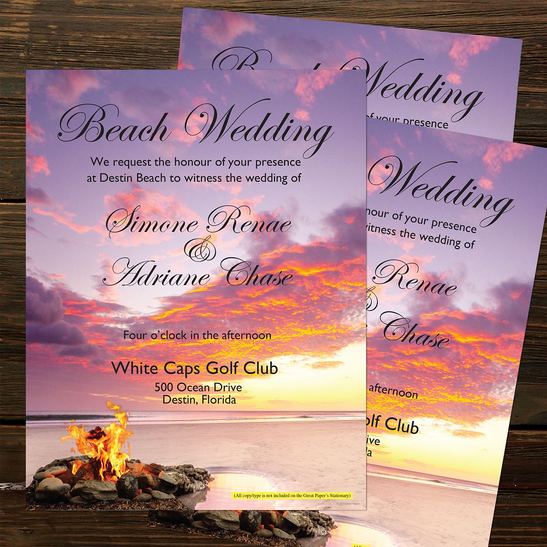 Great Papers! Beach Bonfire Letterhead, for Invitations, Announcements, and Personal Messages, Printer Friendly 8.5" x 11", 50 Pack (2023031)