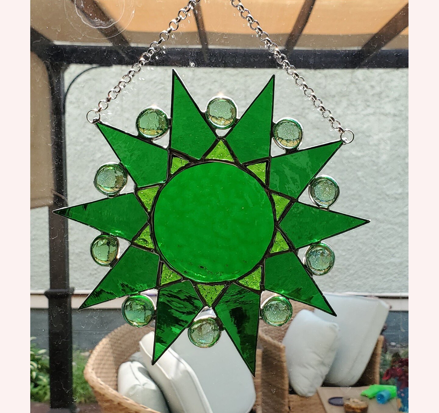 Multi Color Star Stained Glass LARGE suncatcher, Multi Colored, Window Art, Garden newest Art, 8 Point Star, Stained Glass Star