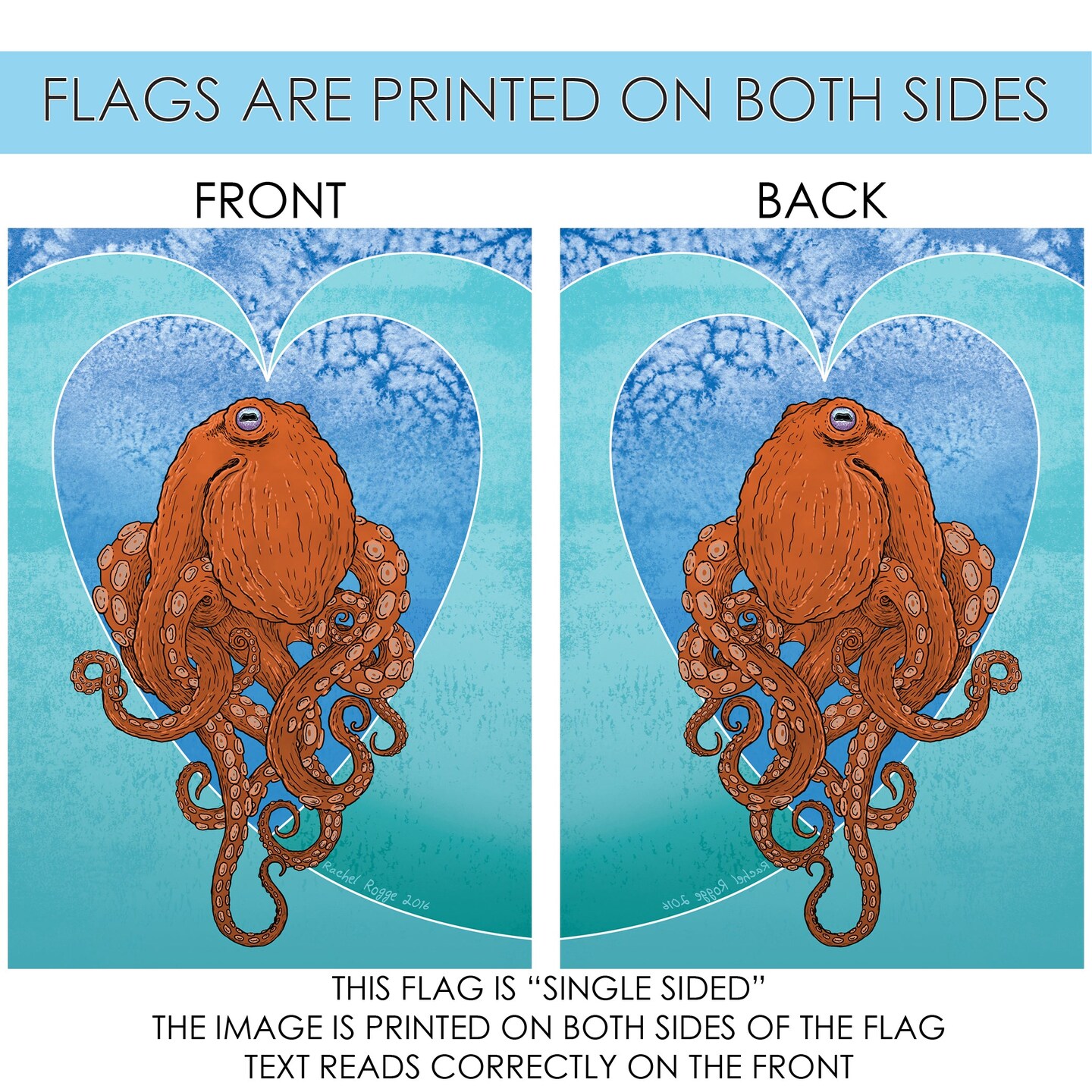 Aquatic Octopus Decorative Octopus Flag