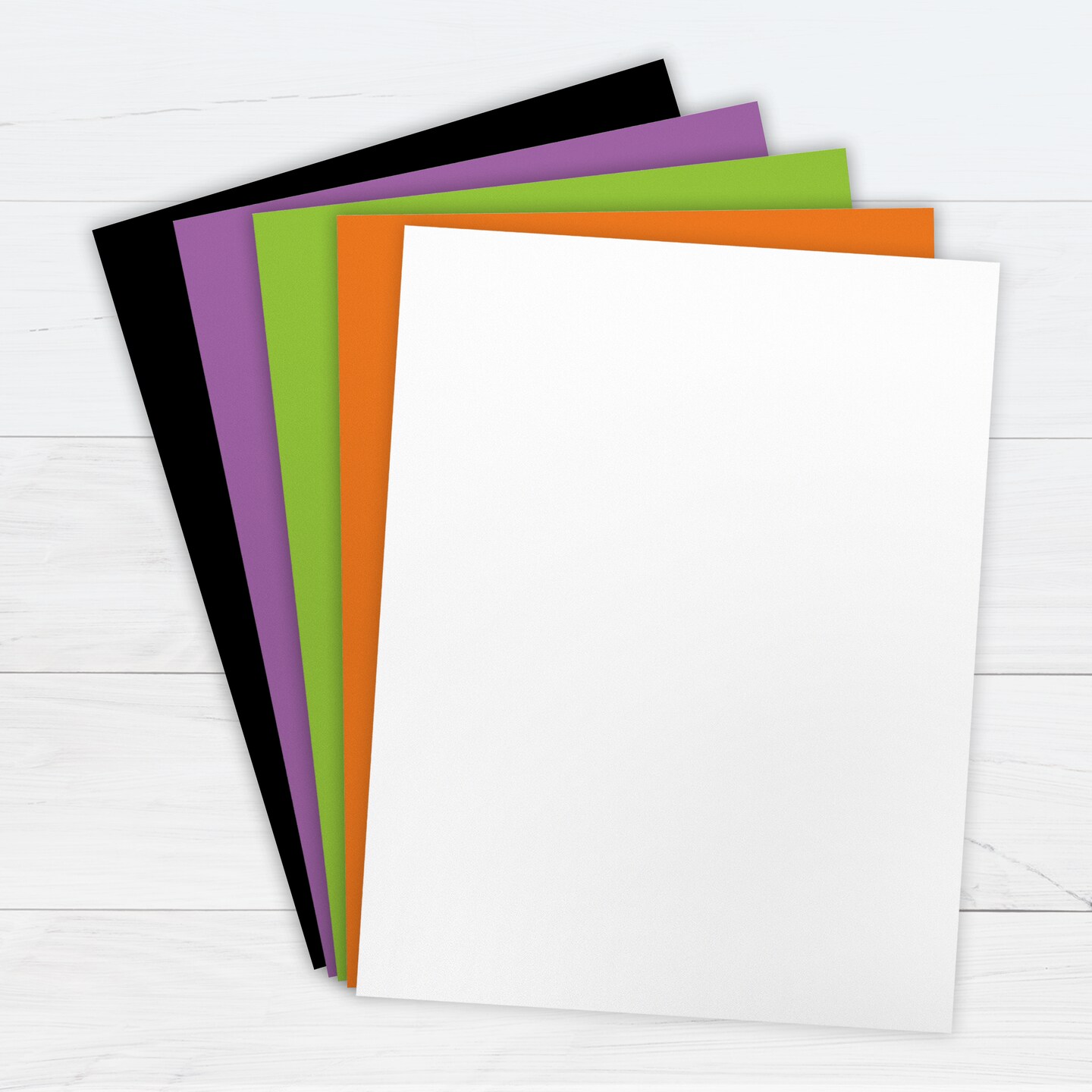 Printworks Halloween Cardstock, Includes Black, Purple, Green, Orange and White Cardstock, 8 ½” x 11”, 200 Sheets (00596)