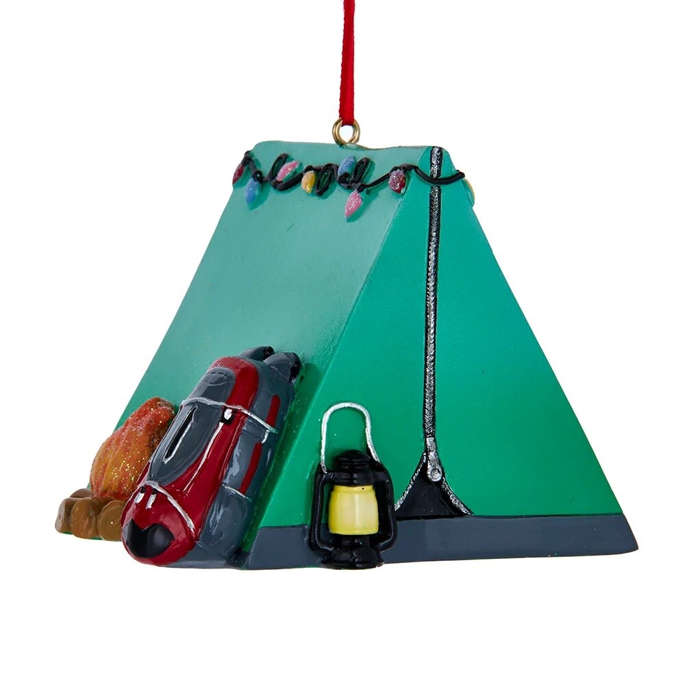 KSA Pack of 12 Green and Blue Camping Tent Christmas Ornaments 3.25&#x22;