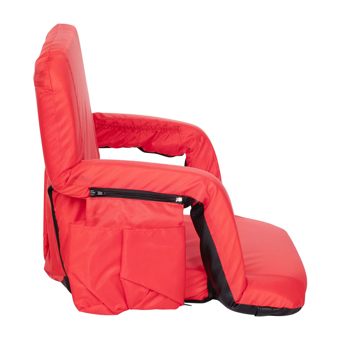Emma and Oliver Extra Wide Portable Stadium Chair with Reclining Padded Back &#x26; Seat, Lightweight Metal Frame with Armrests &#x26; Backpack Straps