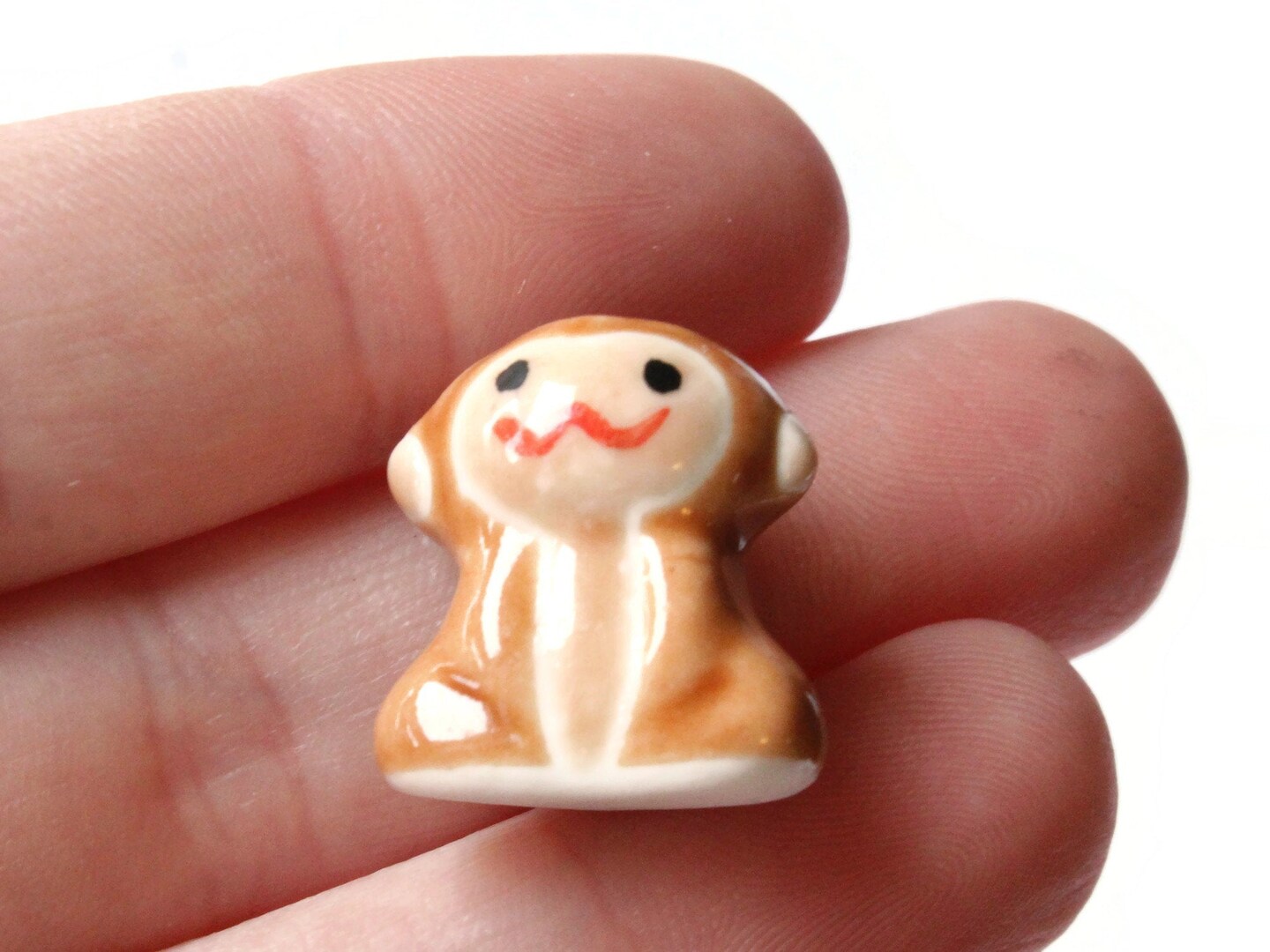 18mm Brown Porcelain Monkey Beads