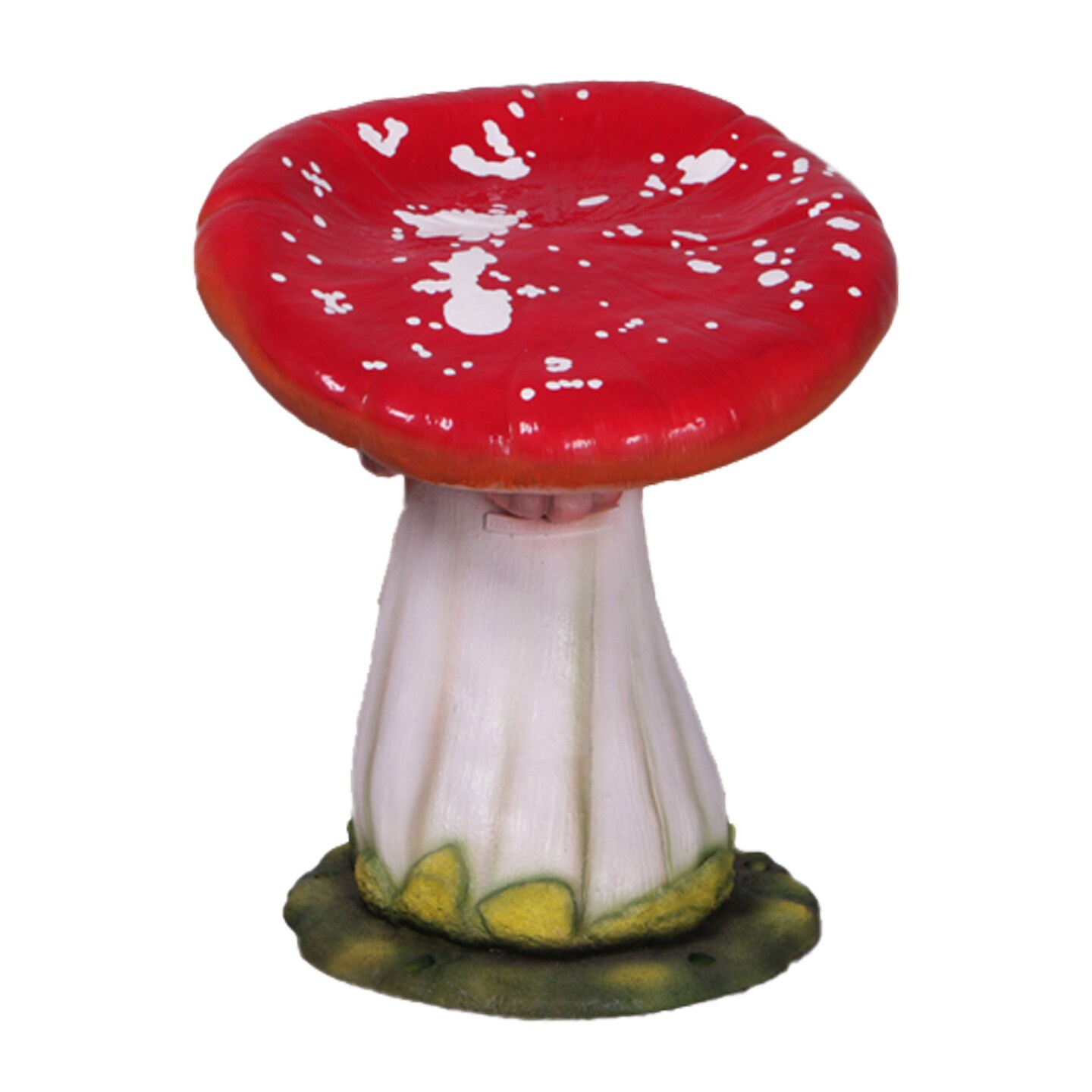 Red Single Mushroom Stool Over Sized Statue 